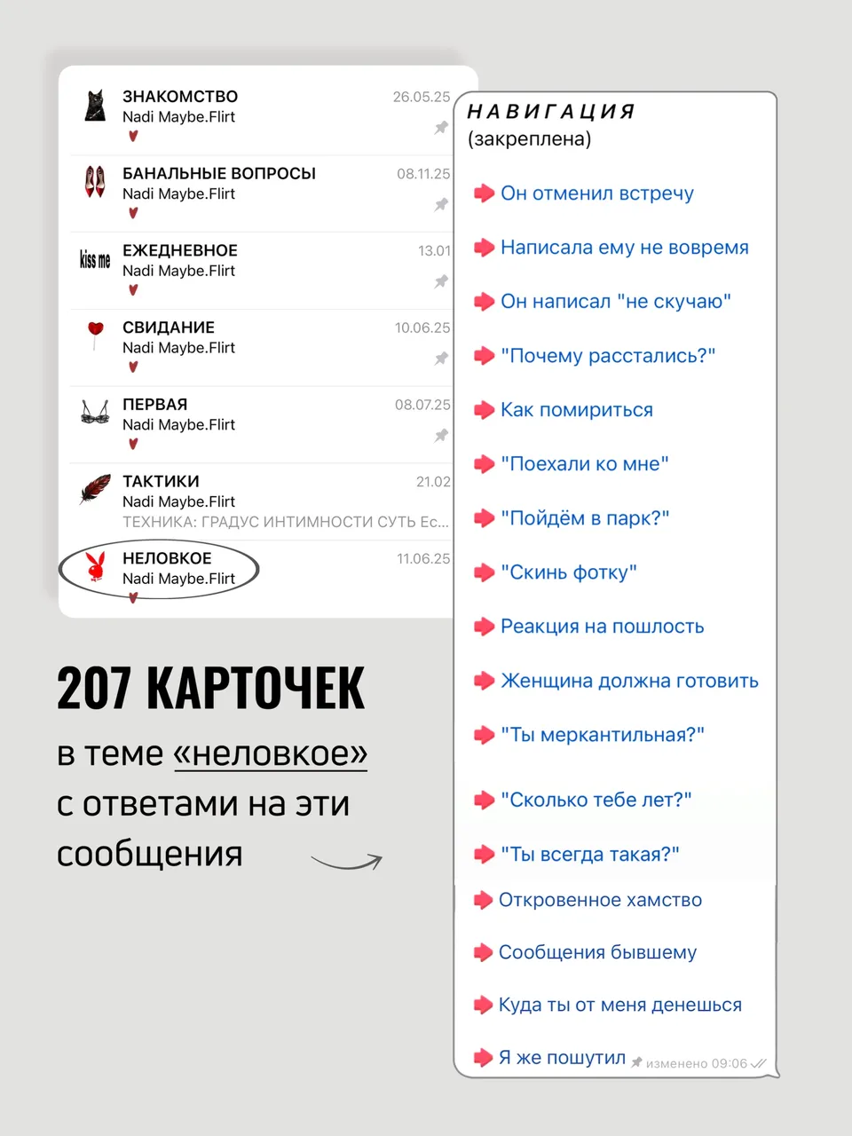 Разделы карточек для переписки — 7